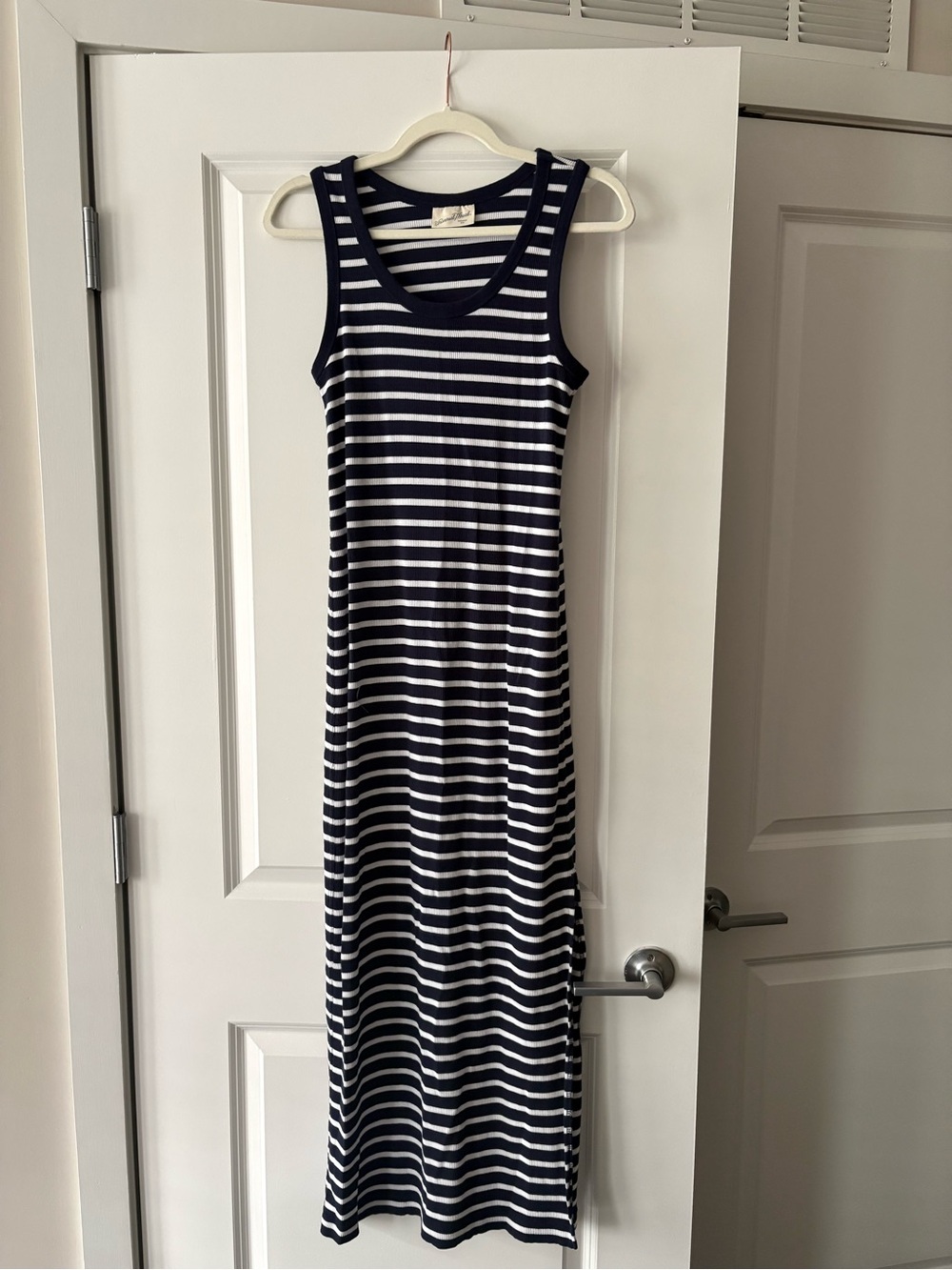 Universal Thread Navy and White Striped Sleeveless Maxi Dress